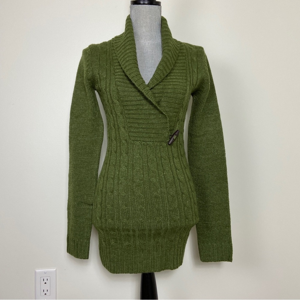 🖤5/$40!! Olive Green Women's Knit Sweater Dress. Tunic? Long Sleeve V Neck.